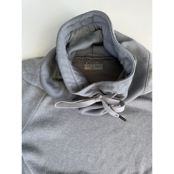 Under Armour Womens Gray Size Small Cowl Neck Semi Fitted Hooded Sweatshirt Gold - Picture 3 of 8